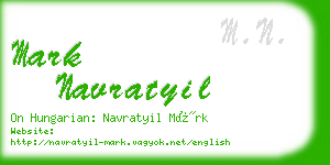 mark navratyil business card